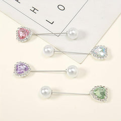 Rhinestone Love Geometric Pin Brooch Scarf Fixed Buckle