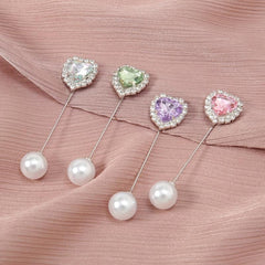 Rhinestone Love Geometric Pin Brooch Scarf Fixed Buckle