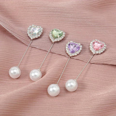 Rhinestone Love Geometric Pin Brooch Scarf Fixed Buckle