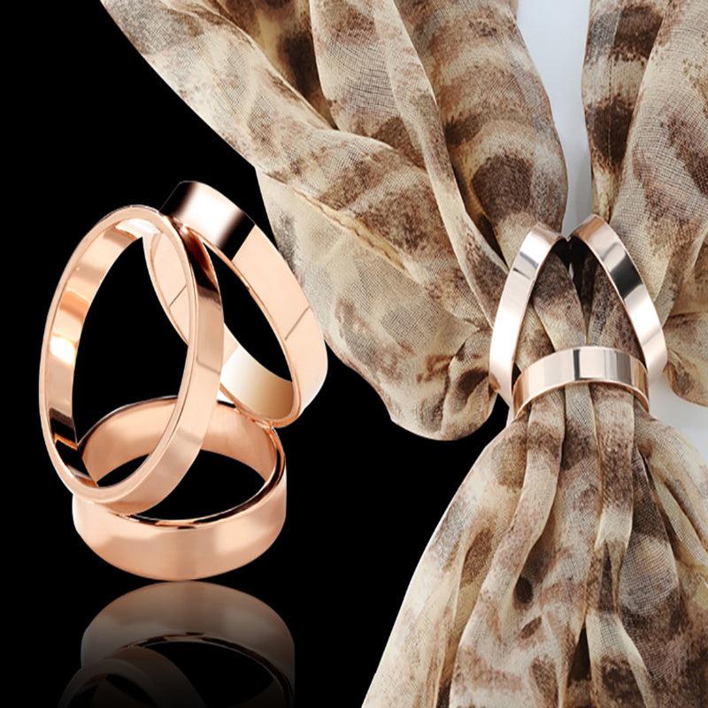 Scarf Ring Three Circles Hollow Hijab Scarf Clip Buckle Decorative Ribbon Fasten