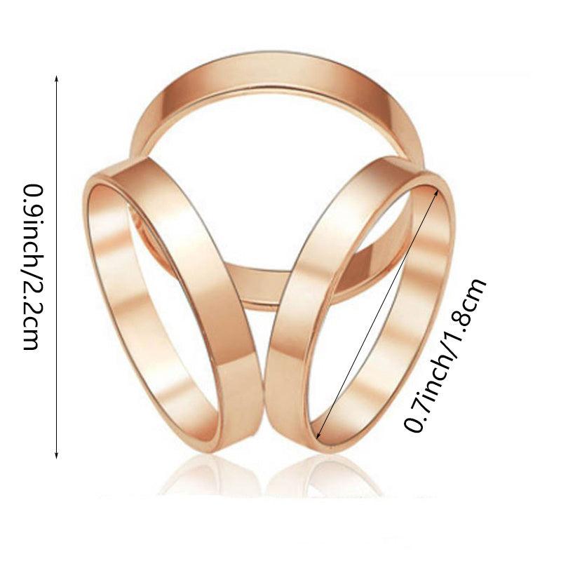 Scarf Ring Three Circles Hollow Hijab Scarf Clip Buckle Decorative Ribbon Fasten