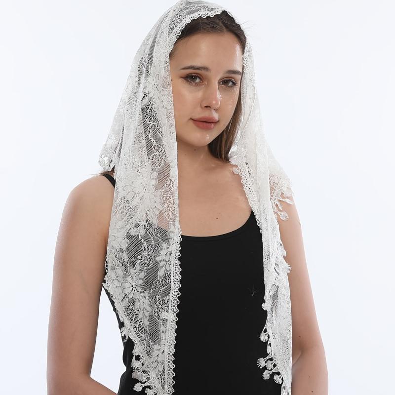 Triangular Lace Veil Prayer Church Veil Women Headcovering Lace Scarf