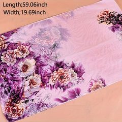 Chiffon Flower Print Long Scarf - Sunscreen Shawl