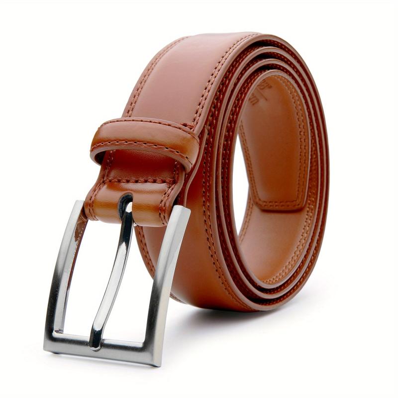 Men's Leather Dress Belt & Casual Belts for Work - Single Prong Buckle