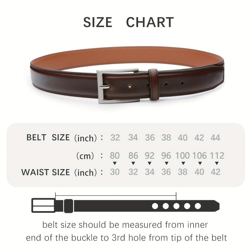Men's Leather Dress Belt & Casual Belts for Work - Single Prong Buckle