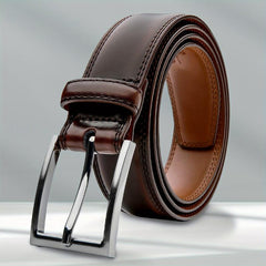 Men's Leather Dress Belt & Casual Belts for Work - Single Prong Buckle
