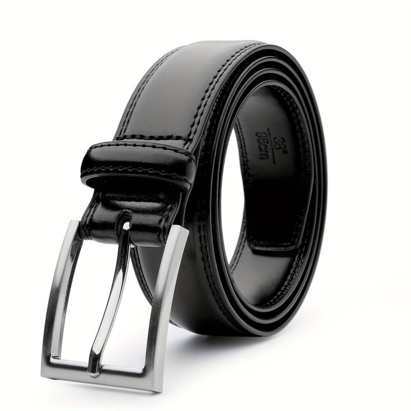 Men's Leather Dress Belt & Casual Belts for Work - Single Prong Buckle
