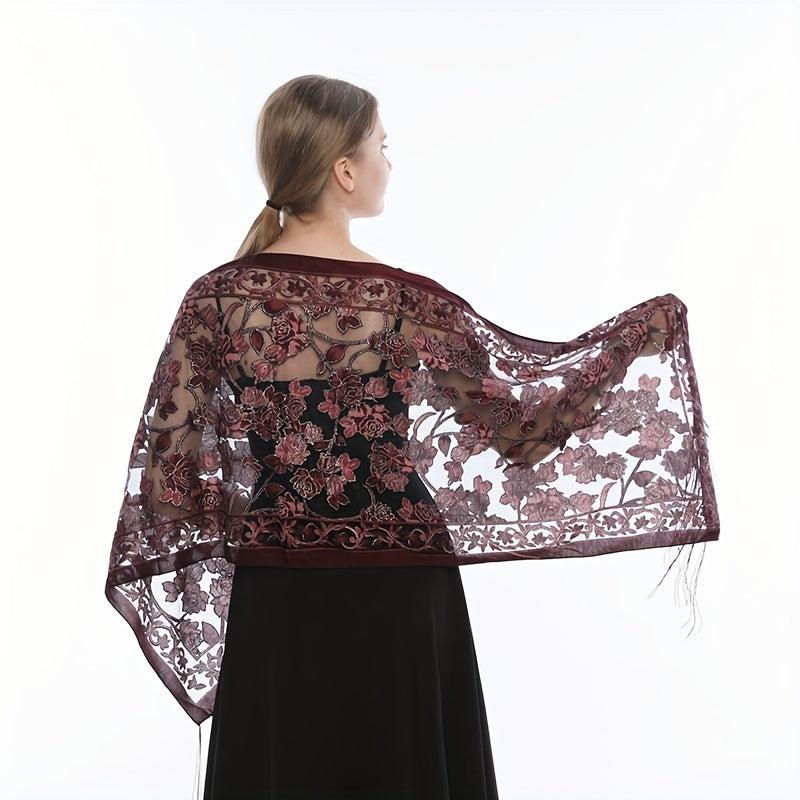 Tassel Decorated Thin Printed Shawl for Women