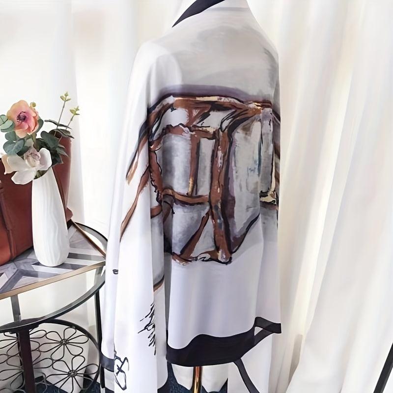 Silky Scarf Long Elastic Satin Shawl Thin Sunscreen Headscarf