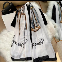 Silky Scarf Long Elastic Satin Shawl Thin Sunscreen Headscarf