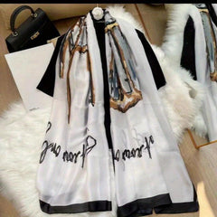 Silky Scarf Long Elastic Satin Shawl Thin Sunscreen Headscarf