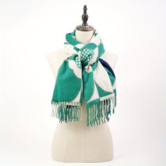 Cashmere Scarf Long Warm Fringed Shawl Casual Plaid Printed Unisex Wrap