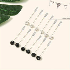 12pcs Resin Rhinestone Scarf Pin Round Bandana Turban Clip
