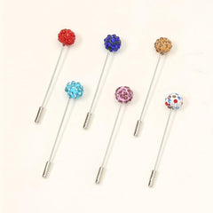 12pcs Resin Rhinestone Scarf Pin Round Bandana Turban Clip