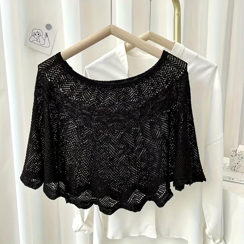 Hollow Out Shawl Thin Knitted Smock for Wedding Party