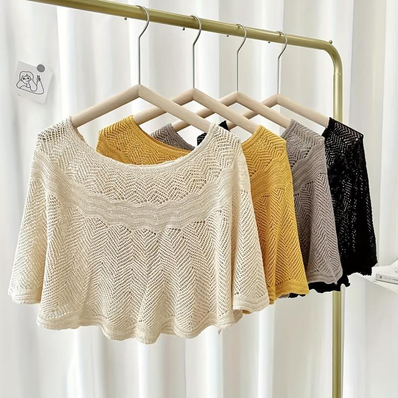 Hollow Out Shawl Thin Knitted Smock for Wedding Party