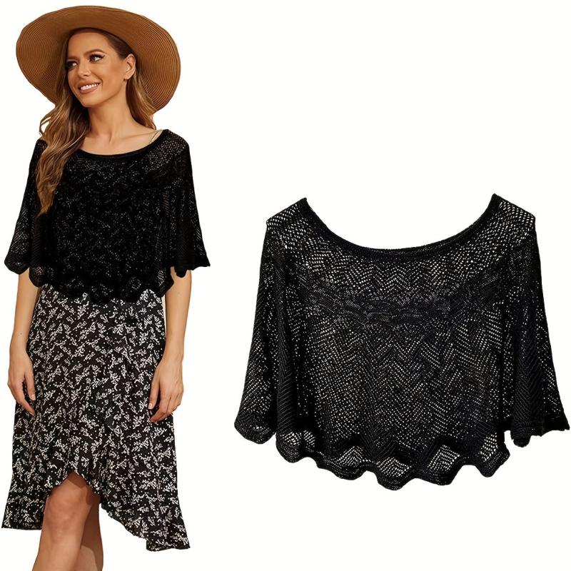 Hollow Out Shawl Thin Knitted Smock for Wedding Party