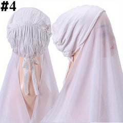 Elastic Chiffon Hijab Cap Solid Head Scarf Thin Breathable Shawl