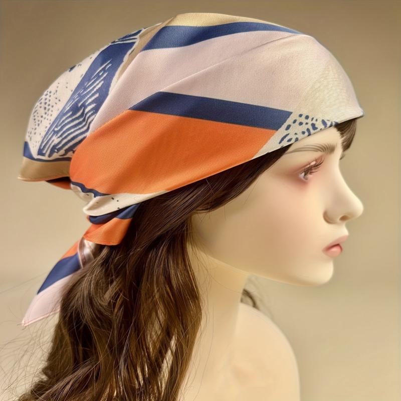 59 Horses & Block Square Scarf Vintage Headband Ladies Small Scarf
