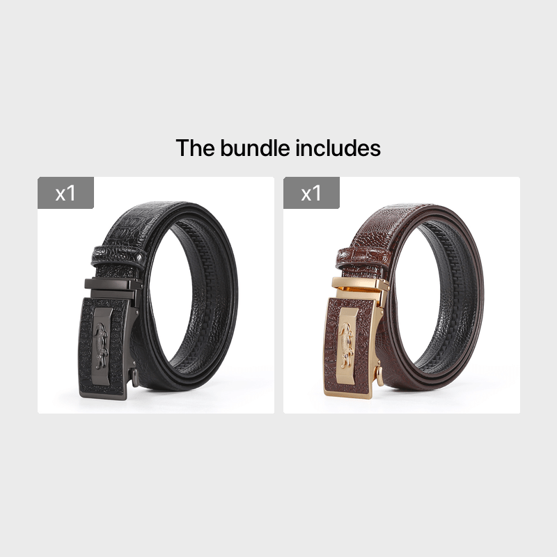 Men's Leather Belt with High Alloy Buckle