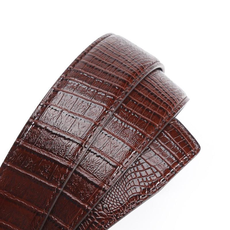 Men's Leather Belt with High Alloy Buckle