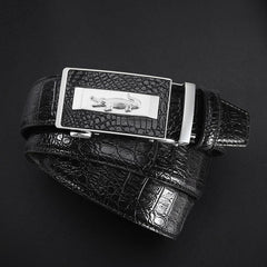 Men's Leather Belt with High Alloy Buckle