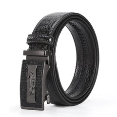 Men's Leather Belt with High Alloy Buckle