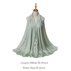 Crinkle Satin Scarf Hijab Solid Classic Shawl Head Wrap Women