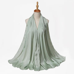 Crinkle Satin Scarf Hijab Solid Classic Shawl Head Wrap Women
