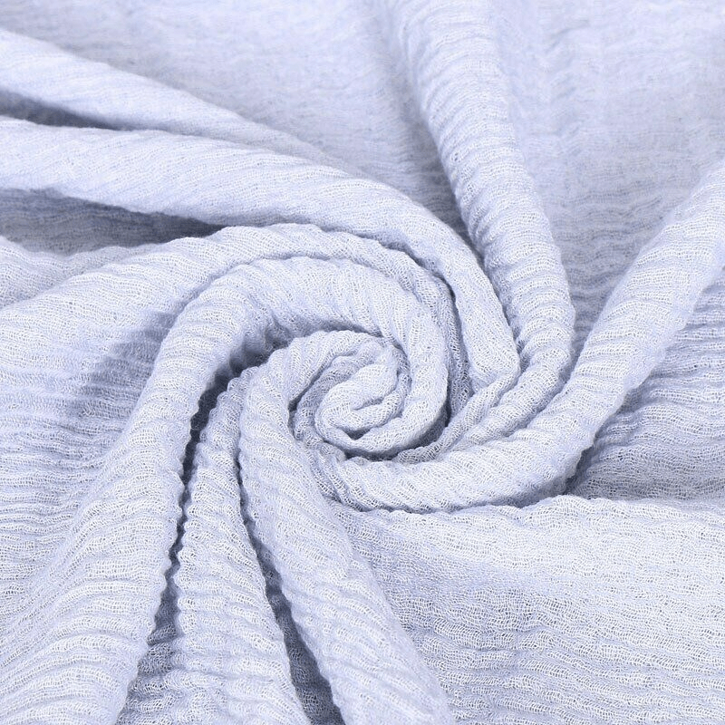 Vintage Hijab Solid Scarf Frayed Edge Shawl Casual Crinkle Head Wrap