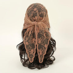 Embroidered Lace Triangle Scarf Vintage Headscarf