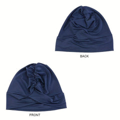 Women's Turban Cap Solid Ruched Inner Cap Underscarf Bandana Beanie Chemo Hats