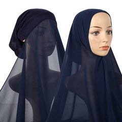 Solid Head Scarf Casual Wrap For Women Outdoor Warm Hijab