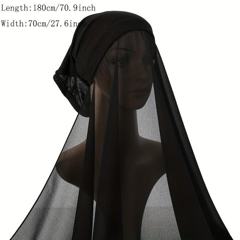 Solid Head Scarf Casual Wrap For Women Outdoor Warm Hijab
