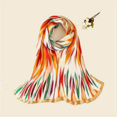 Geometry Satin Scarf Silk Sunscreen Shawl Towel Wraps