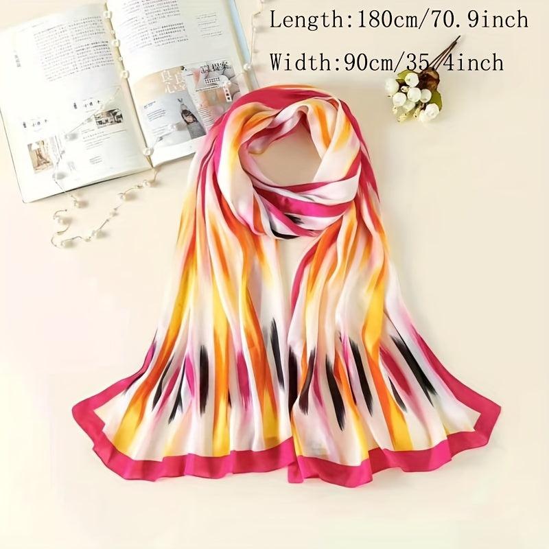 Geometry Satin Scarf Silk Sunscreen Shawl Towel Wraps