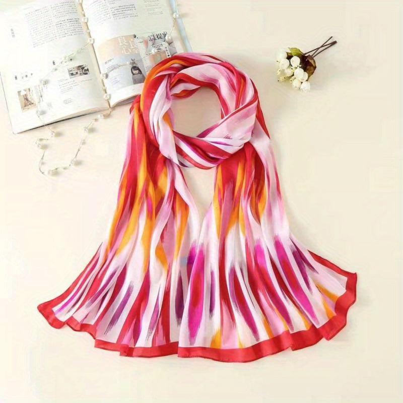 Geometry Satin Scarf Silk Sunscreen Shawl Towel Wraps