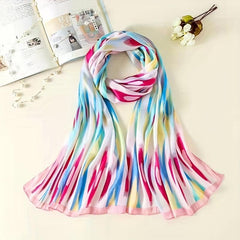 Geometry Satin Scarf Silk Sunscreen Shawl Towel Wraps