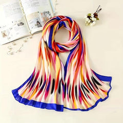 Geometry Satin Scarf Silk Sunscreen Shawl Towel Wraps