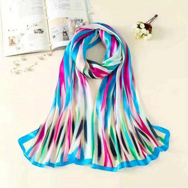 Geometry Satin Scarf Silk Sunscreen Shawl Towel Wraps