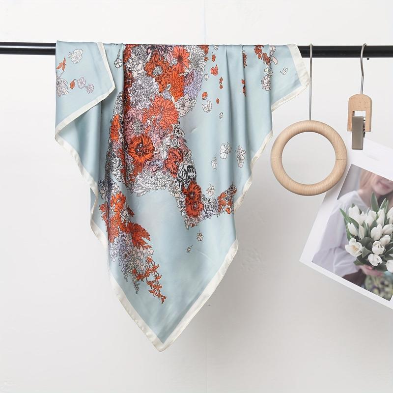 Boho Floral Animal Pattern Bandana Silk Square Scarf Head Wrap