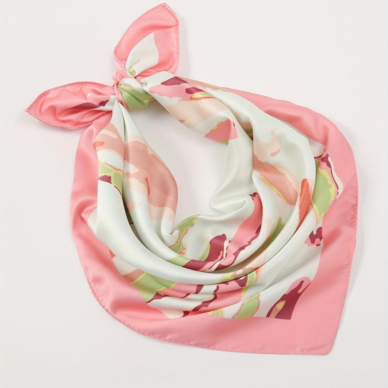 Colorful Tid Dye Print Bandana Graffiti Satin Square Scarf Neckerchief
