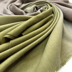 Vintage Gradient Large Scarf Cashmere Shawl Frayed Edge