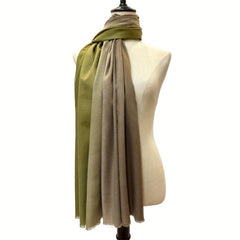 Vintage Gradient Large Scarf Cashmere Shawl Frayed Edge