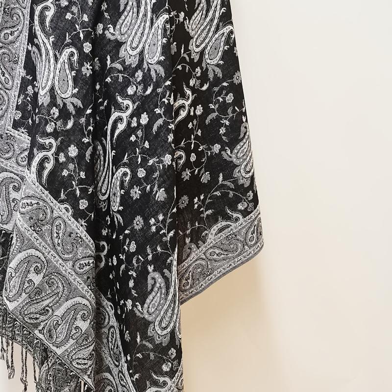 Paisley Print Jacquard Tassel Scarf Windproof Shawl Wrap