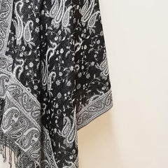 Paisley Print Jacquard Tassel Scarf Windproof Shawl Wrap