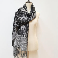 Paisley Print Jacquard Tassel Scarf Windproof Shawl Wrap