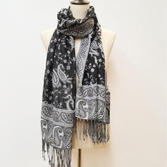 Paisley Print Jacquard Tassel Scarf Windproof Shawl Wrap