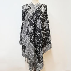 Paisley Print Jacquard Tassel Scarf Windproof Shawl Wrap