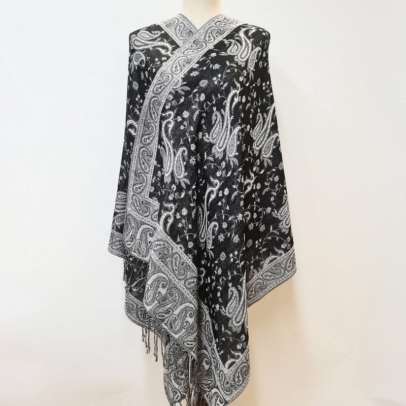 Paisley Print Jacquard Tassel Scarf Windproof Shawl Wrap